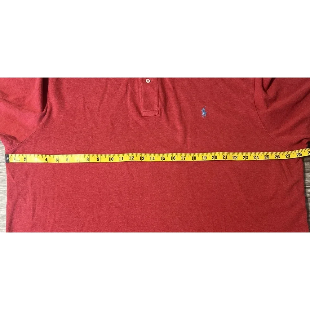 Polo Ralph Lauren Red Short‎ Sleeve Polo Shirt, Baby Blue Pony, Size 2XB